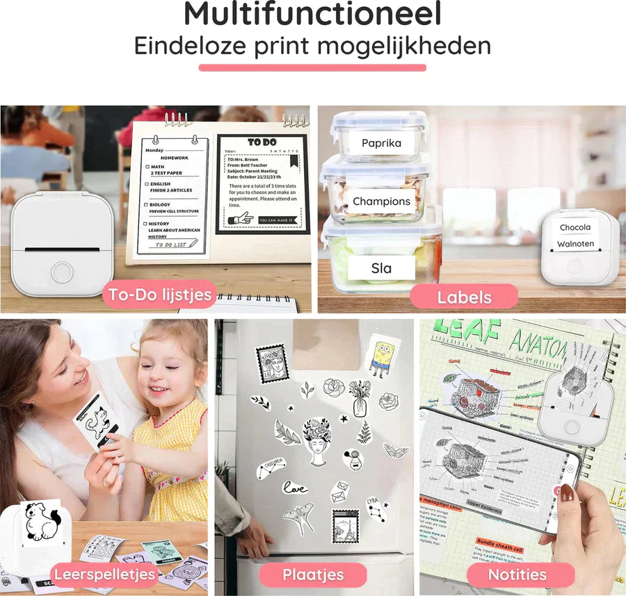 50% RABAT | Mini Printer™ + gratis printpapir - Printeren, der aldrig behøver blæk!