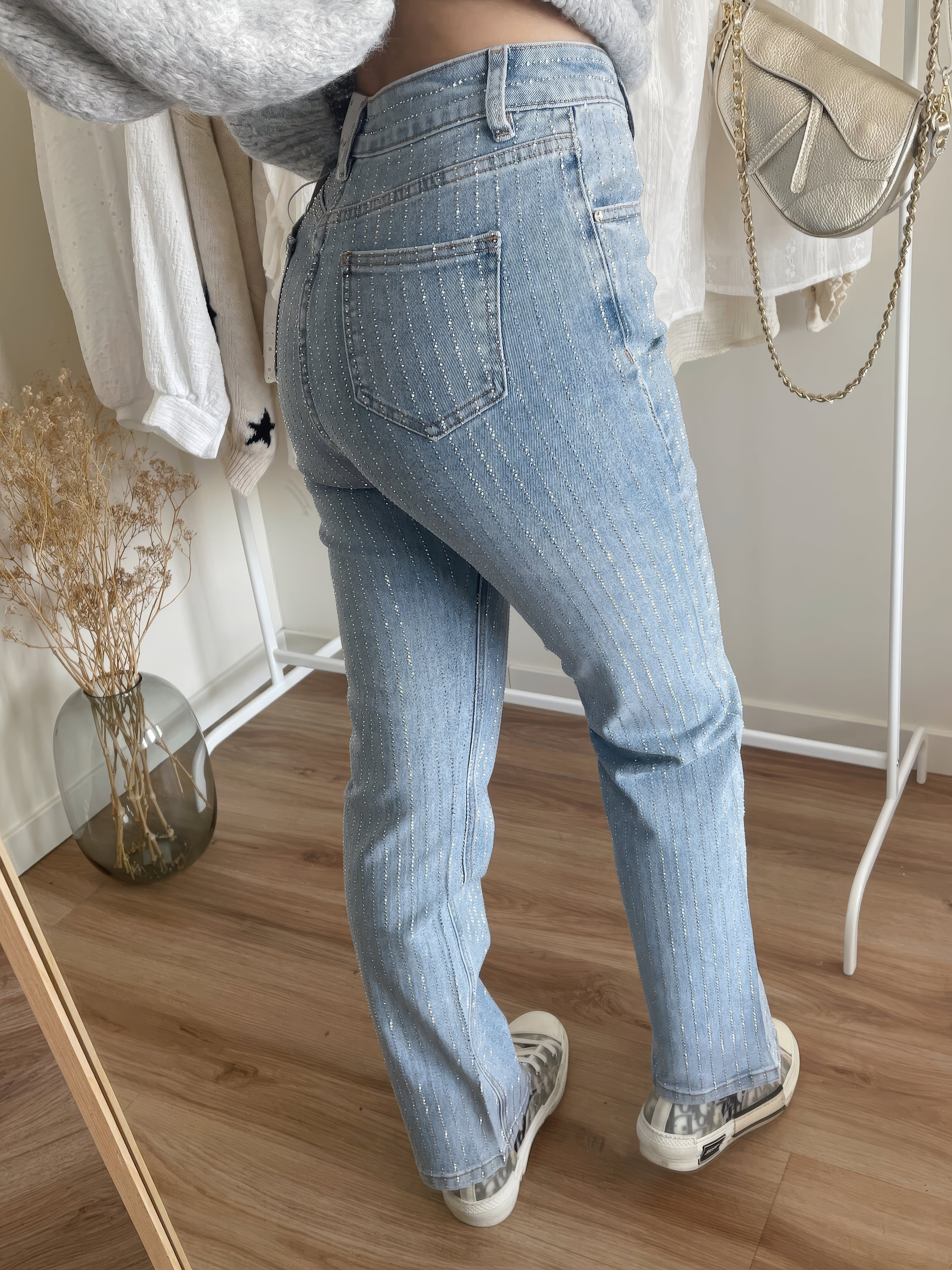 Glimmerjeans | Denim Glitter Skinnende Jeans