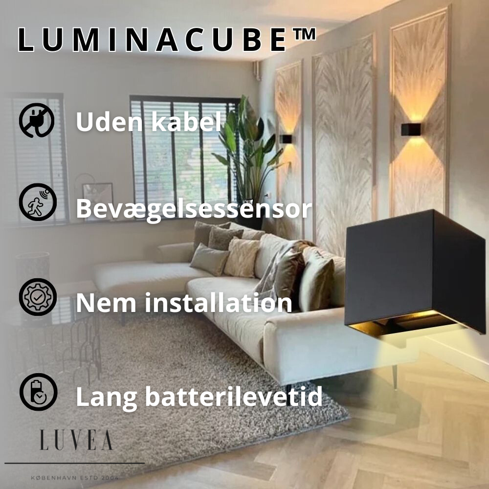 50% RABAT | LuminaCube™ Den luksuriøse, moderne og smarte trådløse væglampe!