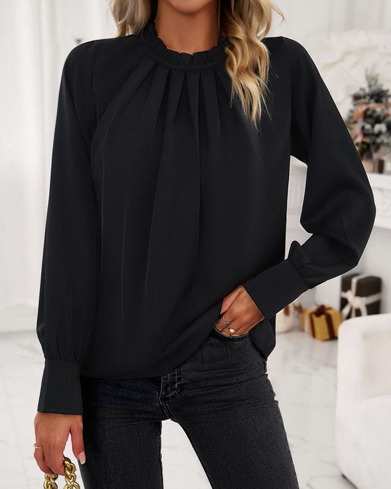 Isabella | Elegant Bluse med Flæser