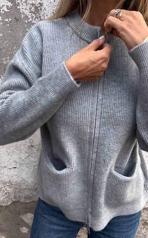 Regina - Hyggelig zip cardigan