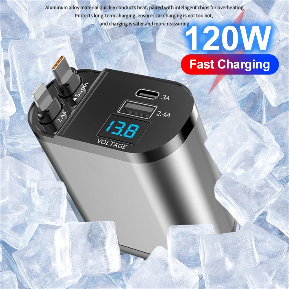 AutoCharge™ | 4-i-1 hurtig biloplader